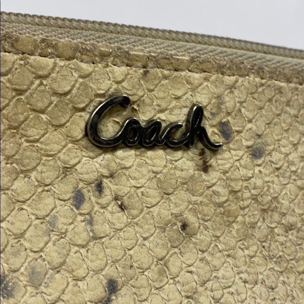 Coach Python Snakeskin Embossed Large Zip Wristlet - image 4